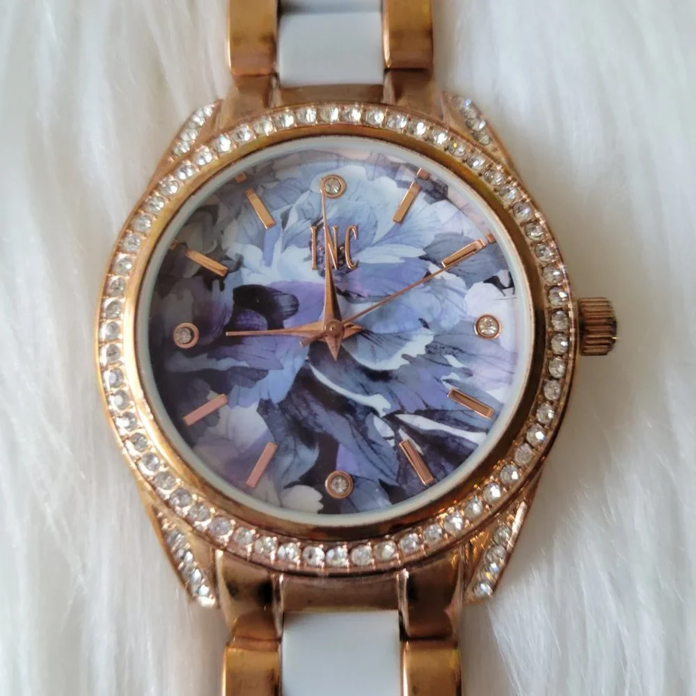 INC Floral Dial Fashion Watch